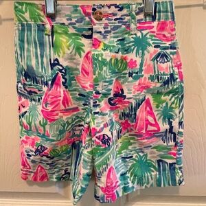 Lilly Pulitzer boys size 4 shorts in sailboat neon print